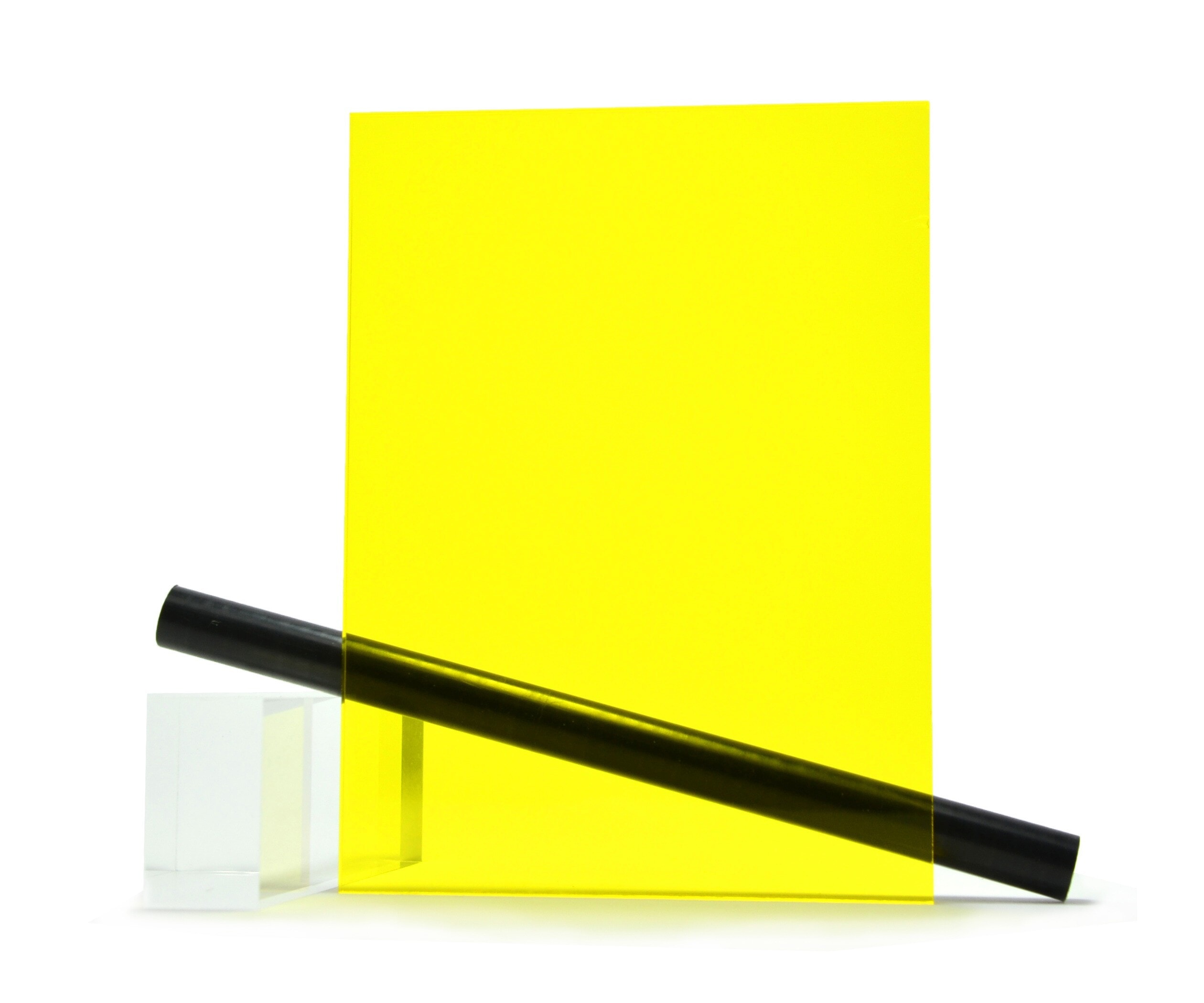 Plaque plexiglass diffusant jaune brillant sur mesure coulé 3mm