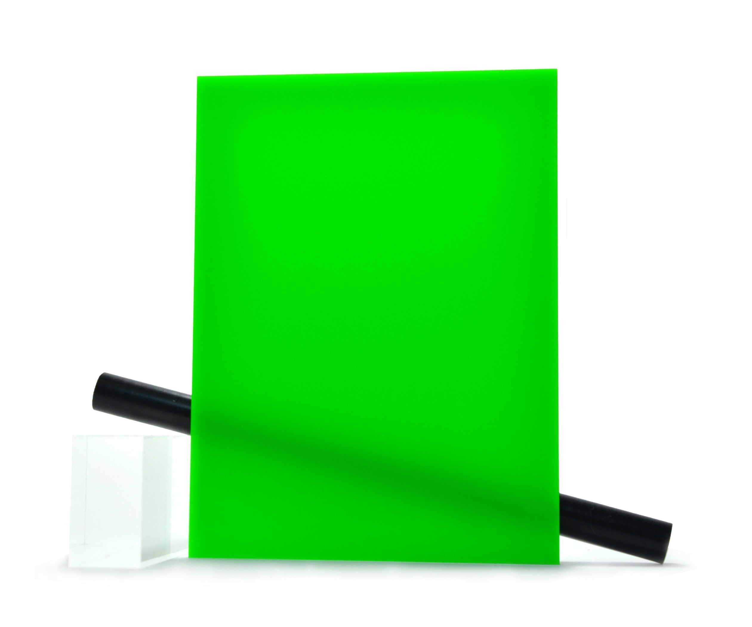 Plaque plexiglass diffusant vert brillant sur mesure coulé 3mm