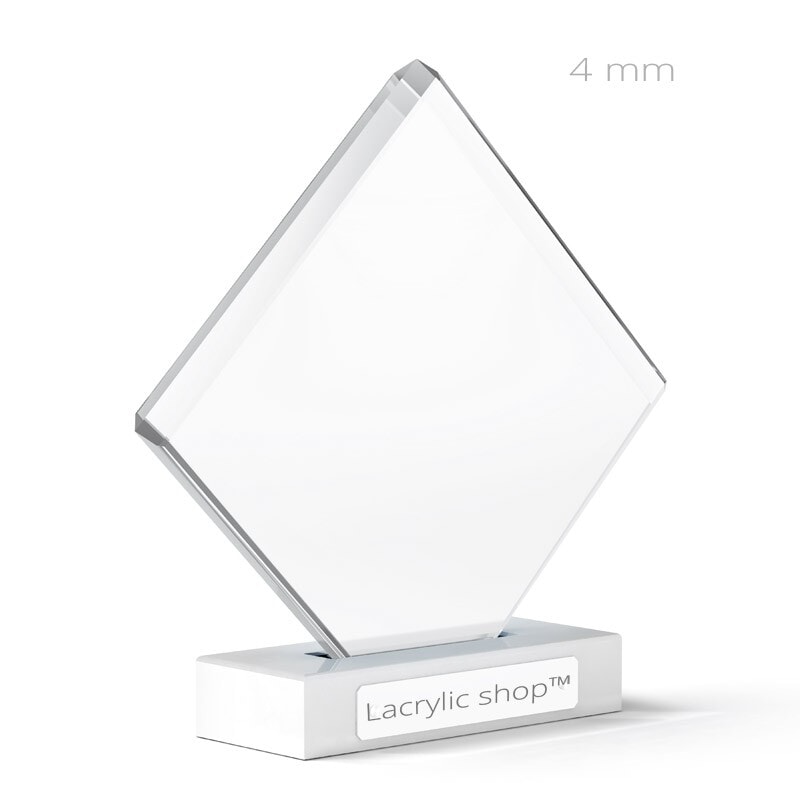 Découpe de Plaque Plexiglass Transparent Economique (Extrudé) 12x12cm | 4  mm | Angles arrondis