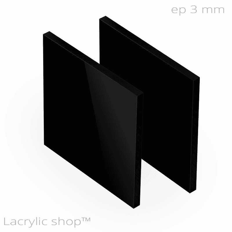 3mm Perspex Noir Brillant Acrylique Feuille Plastique 16 Tailles pour Choisir