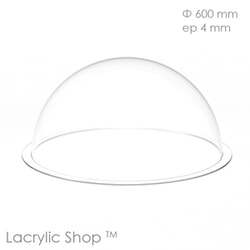 Demi Sphère Plexiglass transparent diam 600 ep 4 mm