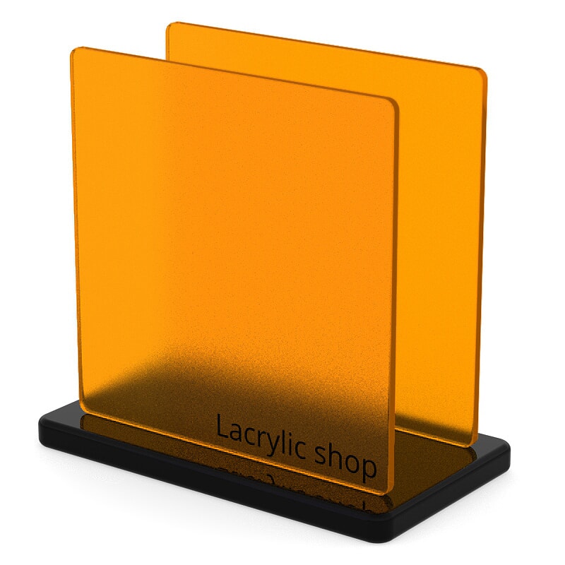 Plaque plexiglass transparent orange brillant sur mesure coulé 15mm