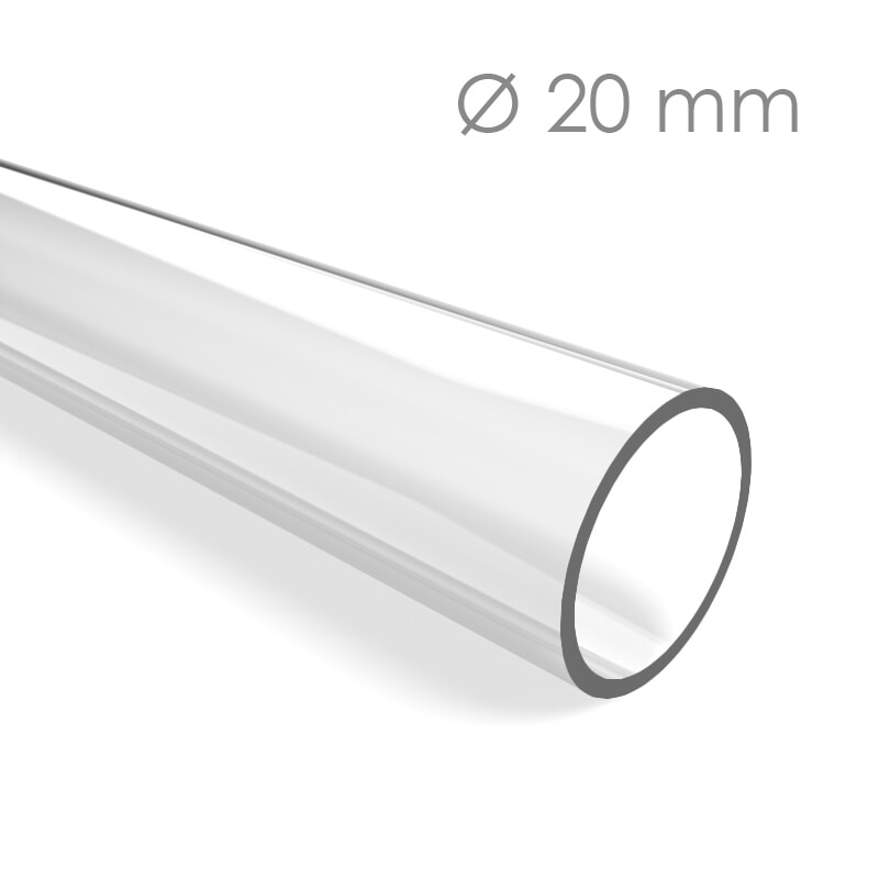 Tube Plexiglas Transparent Sur Mesure diam 20 mm ep 2 mm