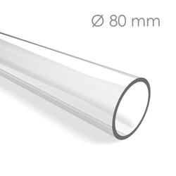 Tube Acrylique en PMMA Plexi Transparent diam 80 mm ep 3 mm