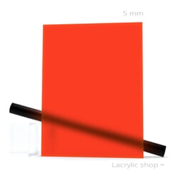 Plexiglass sur mesure Rouge Fluo Satin Mat ep 5 ref Satinglas 51134
