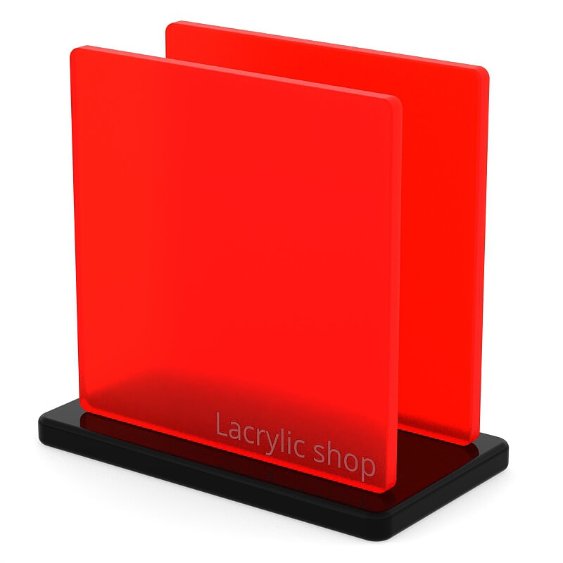 Plexiglass sur mesure Rouge Fluo Mat ep 5 : Satinglas 51134